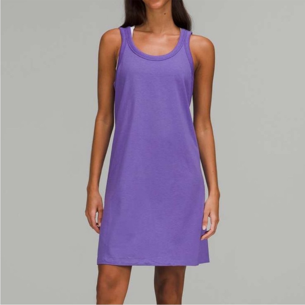 Lululemon Classic-Fit Cotton-Blend Scoop Dress in Charged Indigo. NWT size 12